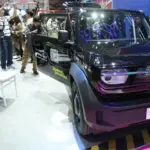 Mini-SUV terbarunya, VF 3 pada ajang Indonesia International Motor Show (IIMS) 2025.