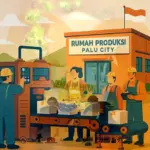 Ilustrasi rumah produksi. (©AI)