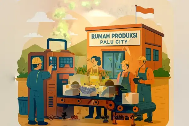 Ilustrasi rumah produksi. (©AI)