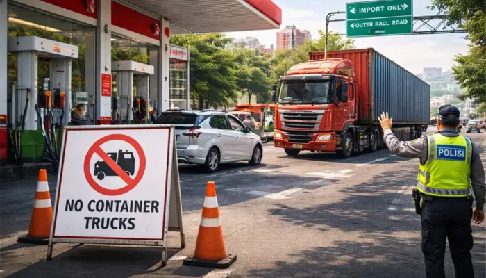 Pengisian BBM Truk Kontainer, Dialihkan ke Lingkar Luar